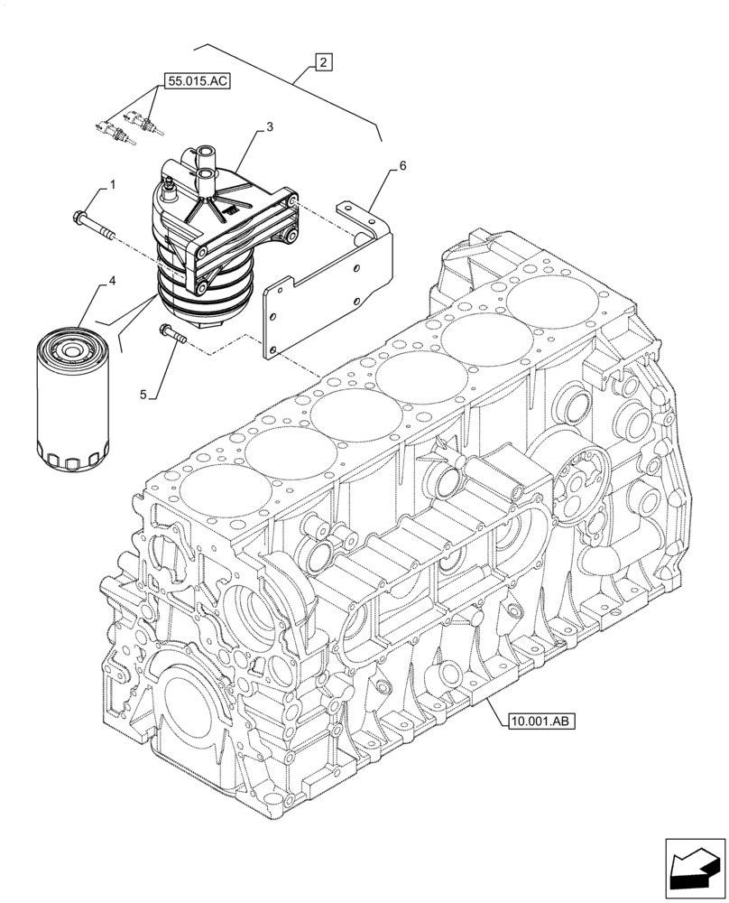 Схема запчастей Case IH F3GFE613B B001 - (10.206.AG) - FUEL FILTER (10) - ENGINE