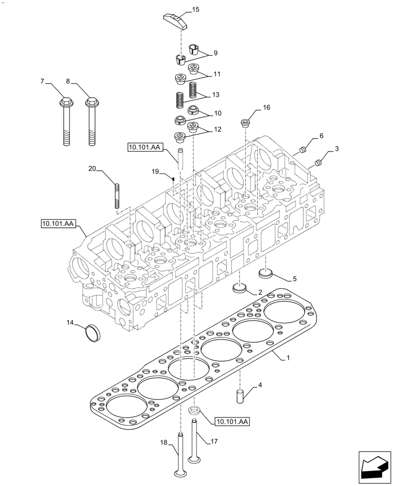 Схема запчастей Case IH F3GFE613B B001 - (10.101.AM) - VALVES (10) - ENGINE