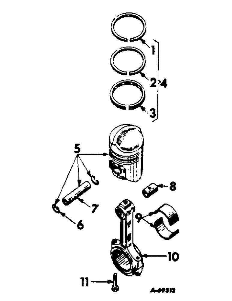 Схема запчастей Case IH C-301 - (E-07) - CONNECTING RODS AND PISTONS 