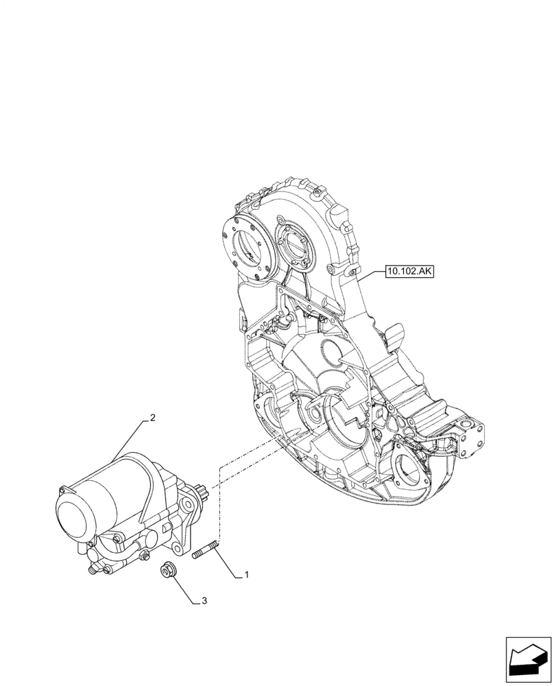 Схема запчастей Case IH F3JFE613A B004 - (55.201.AE[01]) - STARTER MOTOR (55) - ELECTRICAL SYSTEMS