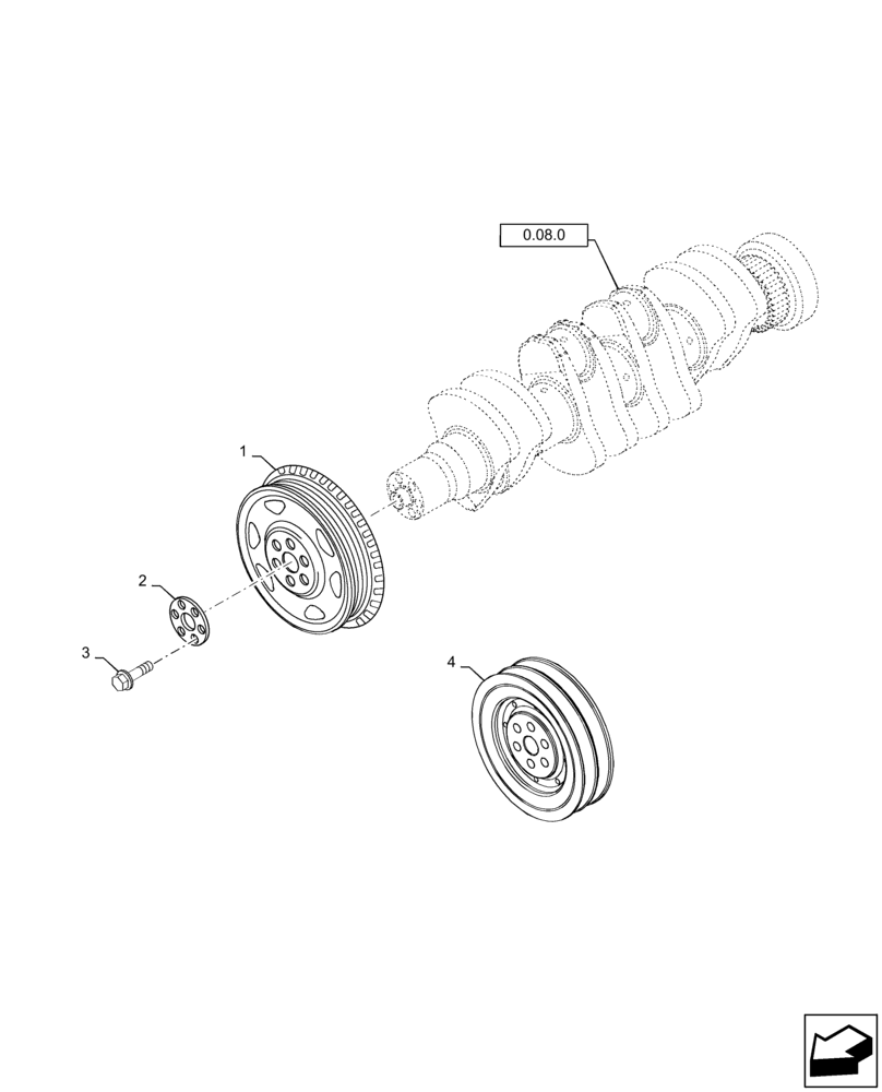 Схема запчастей Case IH P85 - (0.08.4) - CRANKSHAFT PULLEY (02) - ENGINE