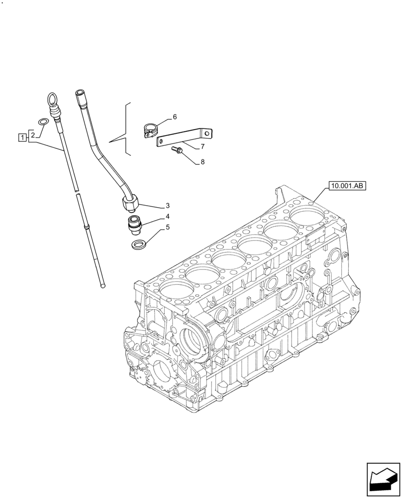 Схема запчастей Case IH F3GFE613B B001 - (10.304.AS) - DIPSTICK (10) - ENGINE