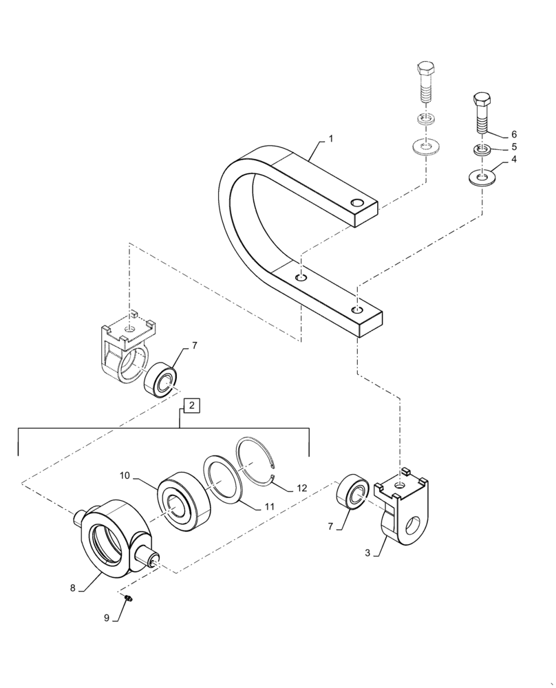 Схема запчастей Case IH TRUE-TANDEM 375 - (75.200.AF[02]) - BEARING MOUNT CUSHION (75) - SOIL PREPARATION