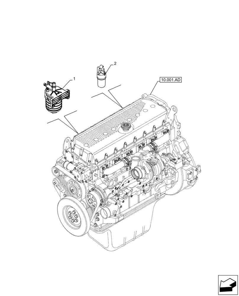 Схема запчастей Case IH F3JFE613A B004 - (05.100.03) - FILTER, ENGINE (05) - SERVICE & MAINTENANCE