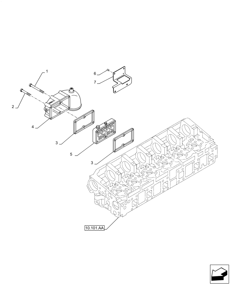 Схема запчастей Case IH F3JFE613A B004 - (10.254.AM) - INLET MANIFOLD (10) - ENGINE