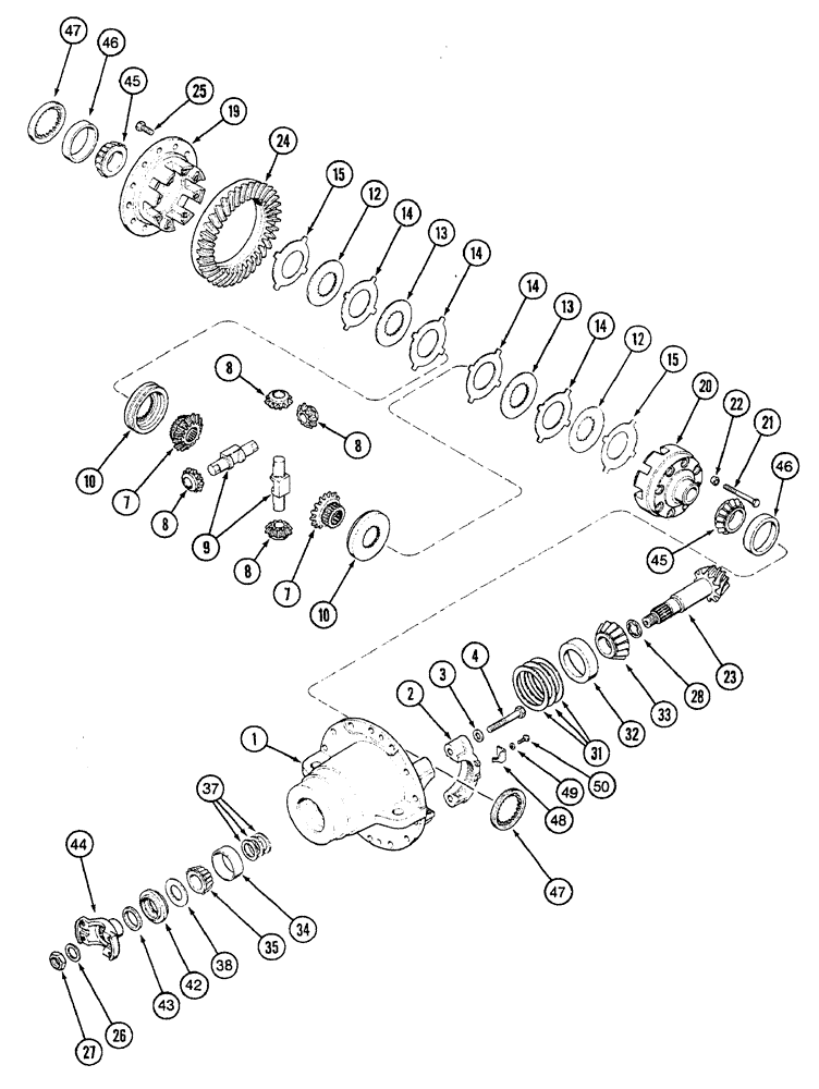 Схема запчастей Case IH 7250 - (5-040) - CARRIER AND DIFFERENTIAL, MFD TRACTOR (05) - STEERING