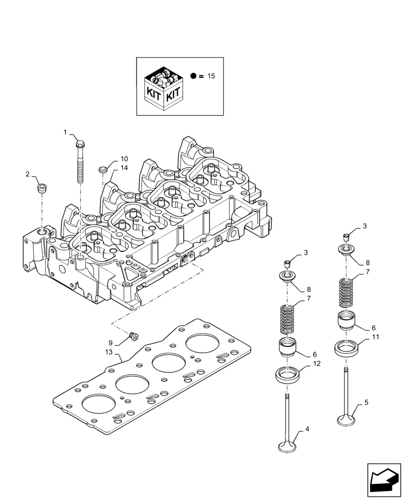 Схема запчастей Case IH P110 - (0.06.0) - CYLINDER HEAD & RELATED PARTS (02) - ENGINE