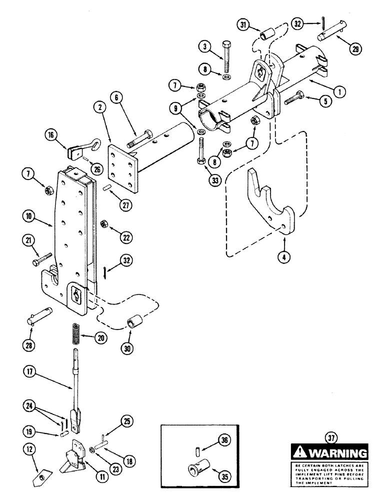 Схема запчастей Case IH 2594 - (9-022) - A137262 QUICK HITCH COUPLER, CATEGORY II AND III (09) - CHASSIS/ATTACHMENTS