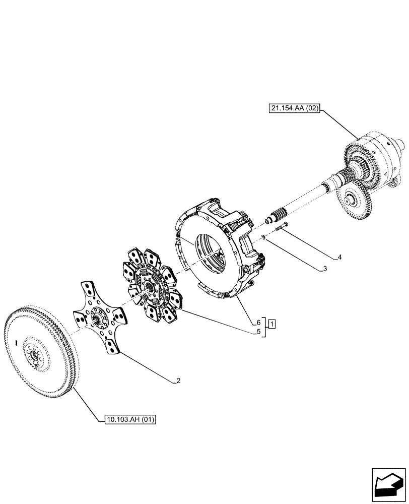 Схема запчастей Case IH FARMALL 120C - (18.110.AB[03]) - VAR - 390067, 743546, 744576 - CLUTCH (8X8) (12X12) (12X12 CREEPER) (18) - CLUTCH