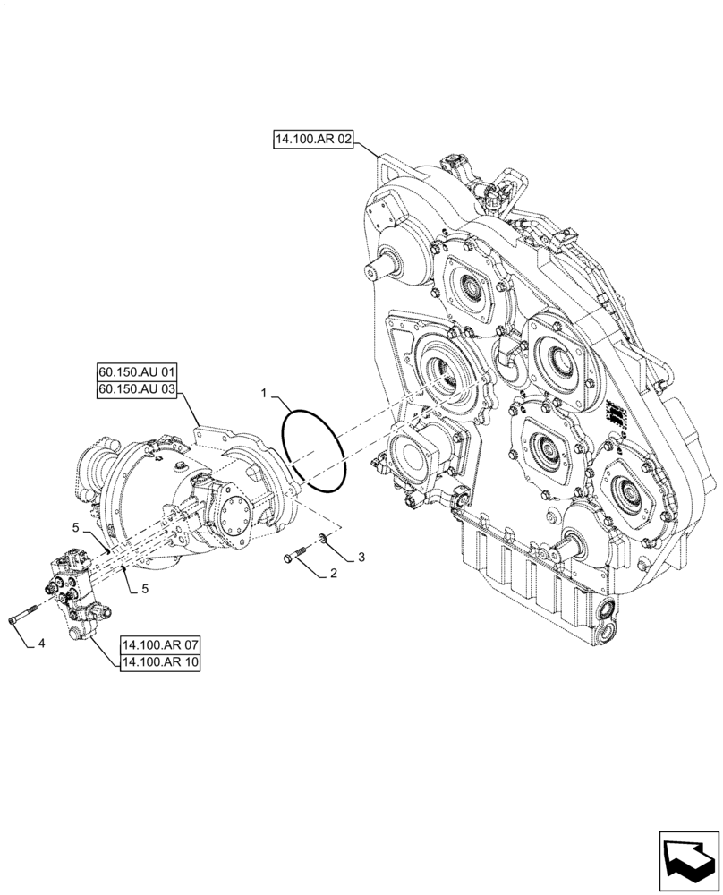 Схема запчастей Case IH 7230 - (14.100.AR[01]) - VAR - 425465, 425464, 425361, 425362 - PTO ASSY (14) - MAIN GEARBOX & DRIVE