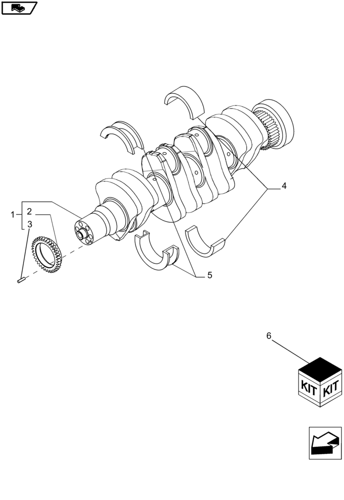 Схема запчастей Case IH P110 - (0.08.0) - CRANKSHAFT (02) - ENGINE