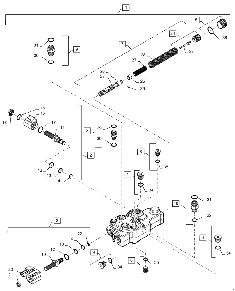 Схема запчастей Case IH 7120 - (35.910.14) - VALVE, HYDRAULIC, ROTOR DRIVE (14) - MAIN GEARBOX & DRIVE