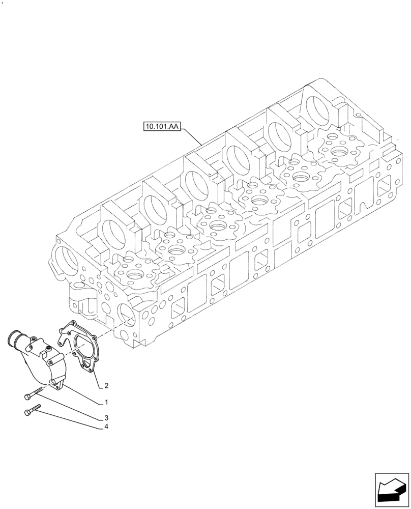 Схема запчастей Case IH F3GFE613B B001 - (10.400.BC) - COOLANT THERMOSTAT (10) - ENGINE