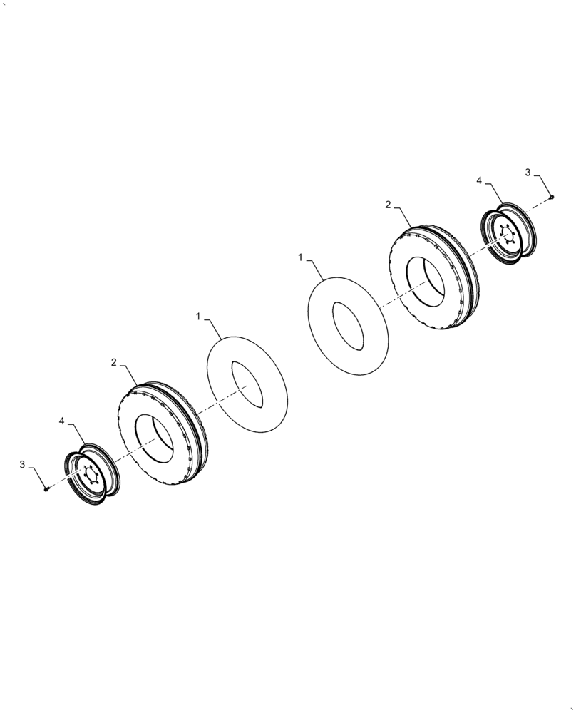 Схема запчастей Case IH FARMALL 50A - (44.511.AE[01]) - FRONT WHEEL ASSY, 2WD, USE FOR MY16 (44) - WHEELS