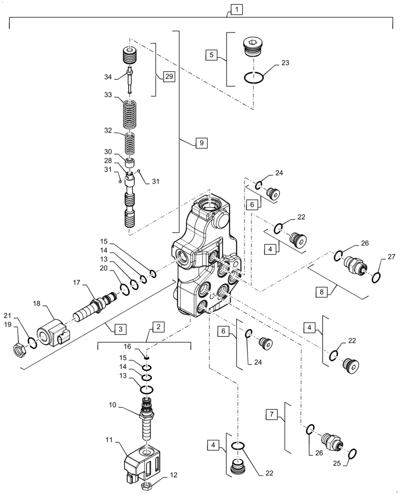 Схема запчастей Case IH 9230 - (14.100.AR[08]) - VAR - 425464, 425362 - VALVE, DRIVE, FEEDER, VARIABLE SPEED (14) - MAIN GEARBOX & DRIVE