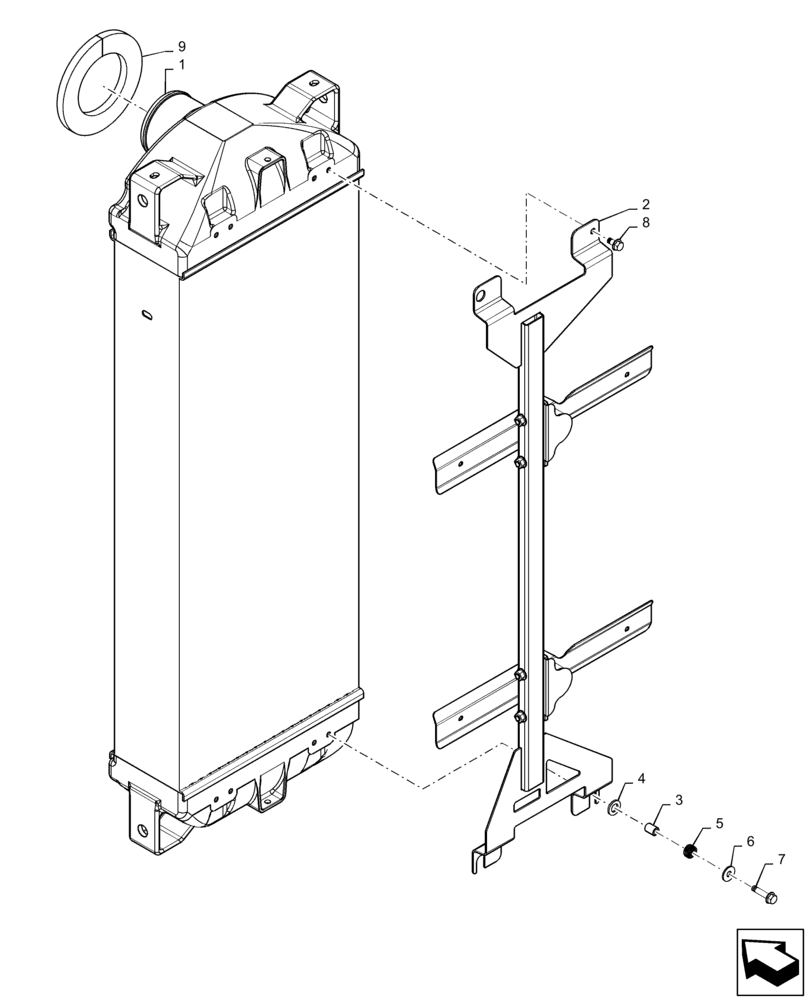 Схема запчастей Case IH 6140 - (10.310.AA) - INTERCOOLER, COOLER ASSY. (10) - ENGINE