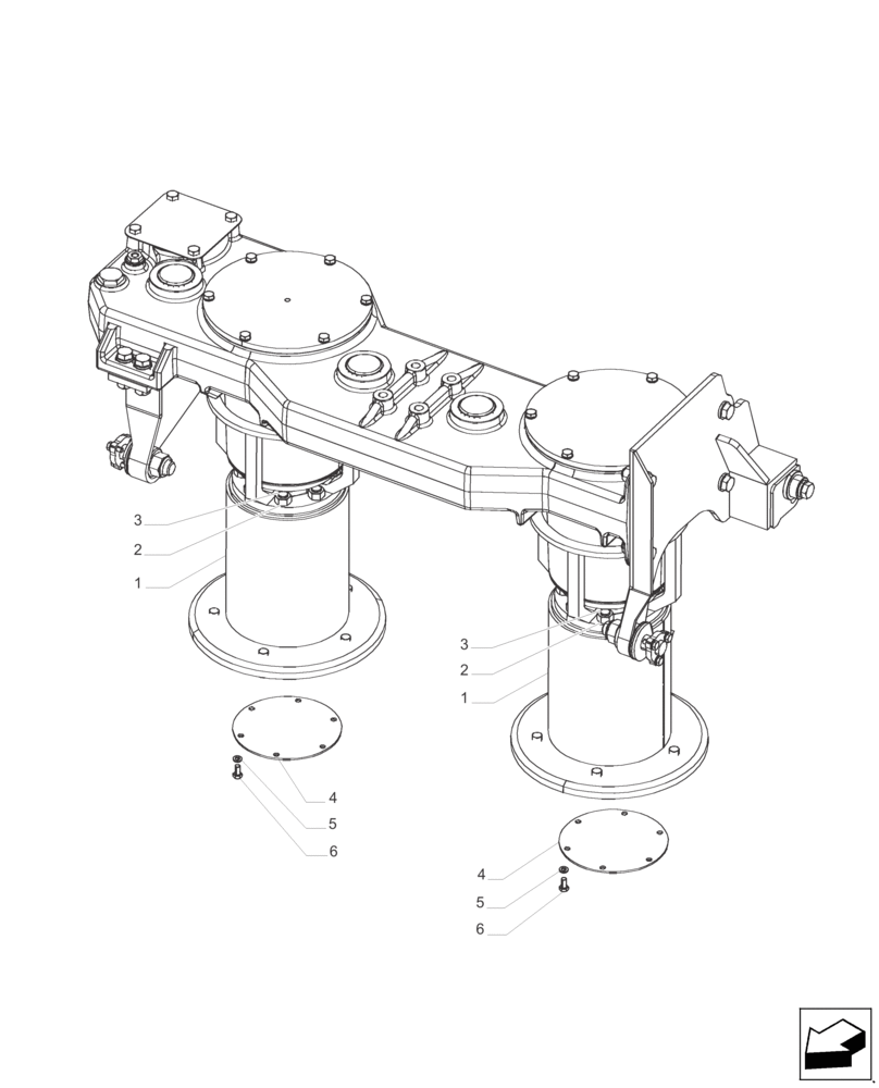 Схема запчастей Case IH A8000 - (60.370.AA[02]) - BASE CUTTER LEG (60) - PRODUCT FEEDING