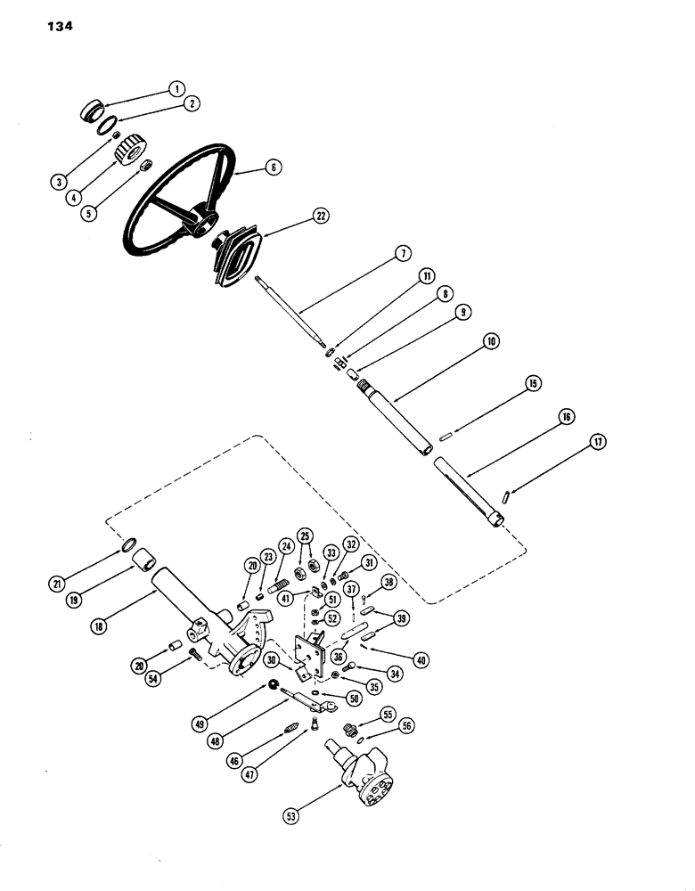 Схема запчастей Case IH 770 - (134) - ADJUSTABLE STEERING COLUMN, USED PRIOR TO TRACTOR S/N 8693001 (05) - STEERING