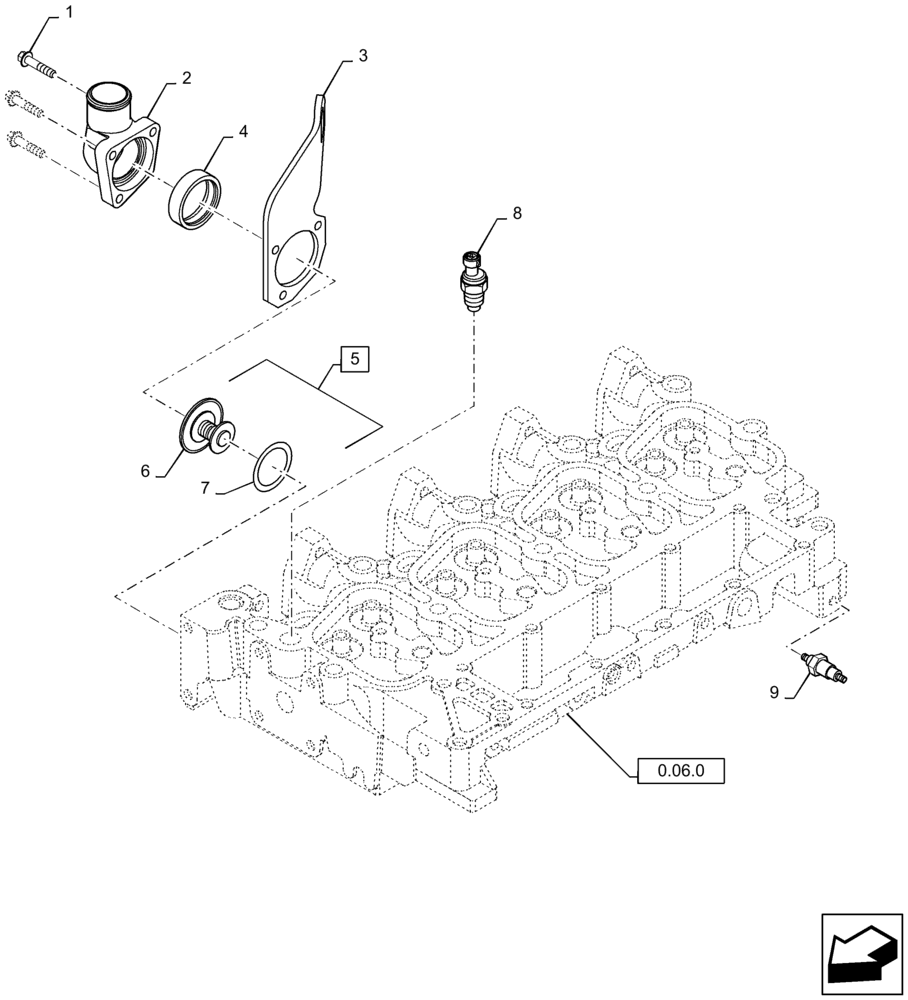 Схема запчастей Case IH P170 - (0.32.6) - THERMOSTART (02) - ENGINE