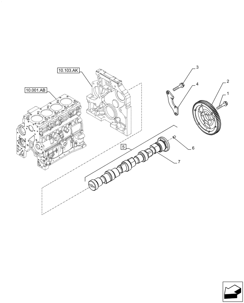 Схема запчастей Case IH F4DFE413R B003 - (10.106.AA) - CAMSHAFT (10) - ENGINE