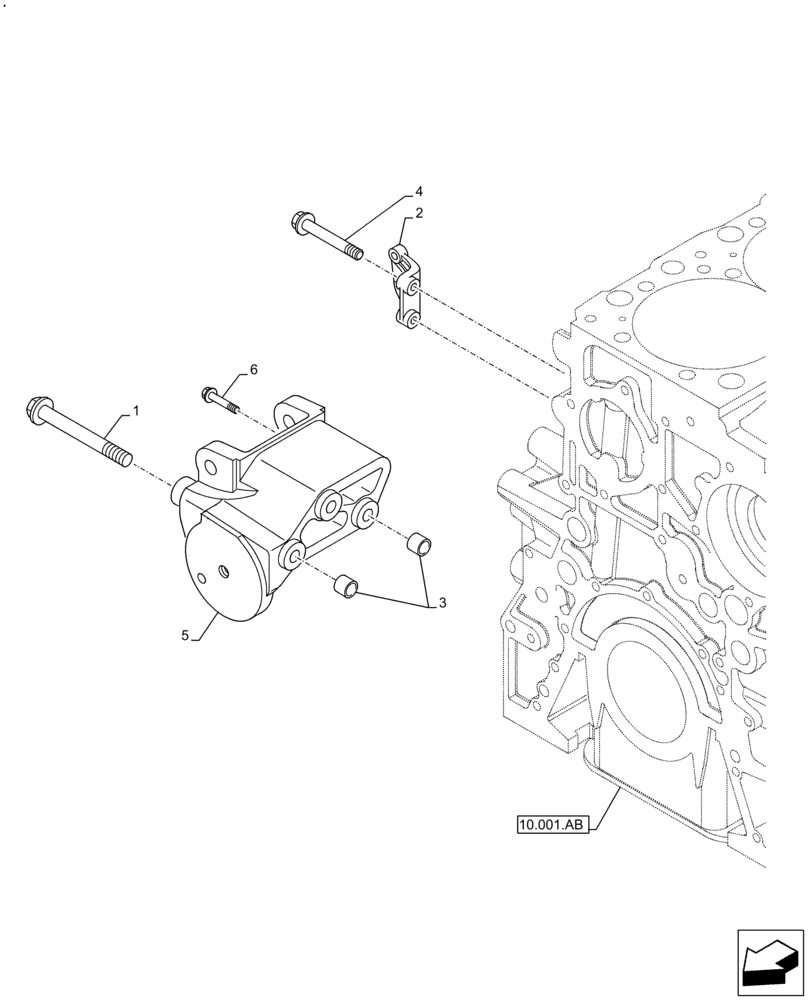 Схема запчастей Case IH F3HFE613C B003 - (55.301.AB) - ALTERNATOR BRACKET AND SUPPORT (55) - ELECTRICAL SYSTEMS