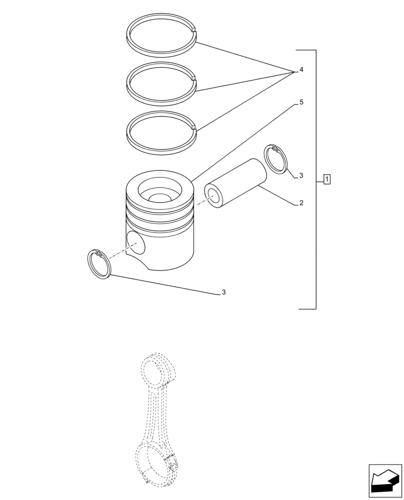 Схема запчастей Case IH F3JFE613A B003 - (10.105.AG) - PISTONS (10) - ENGINE