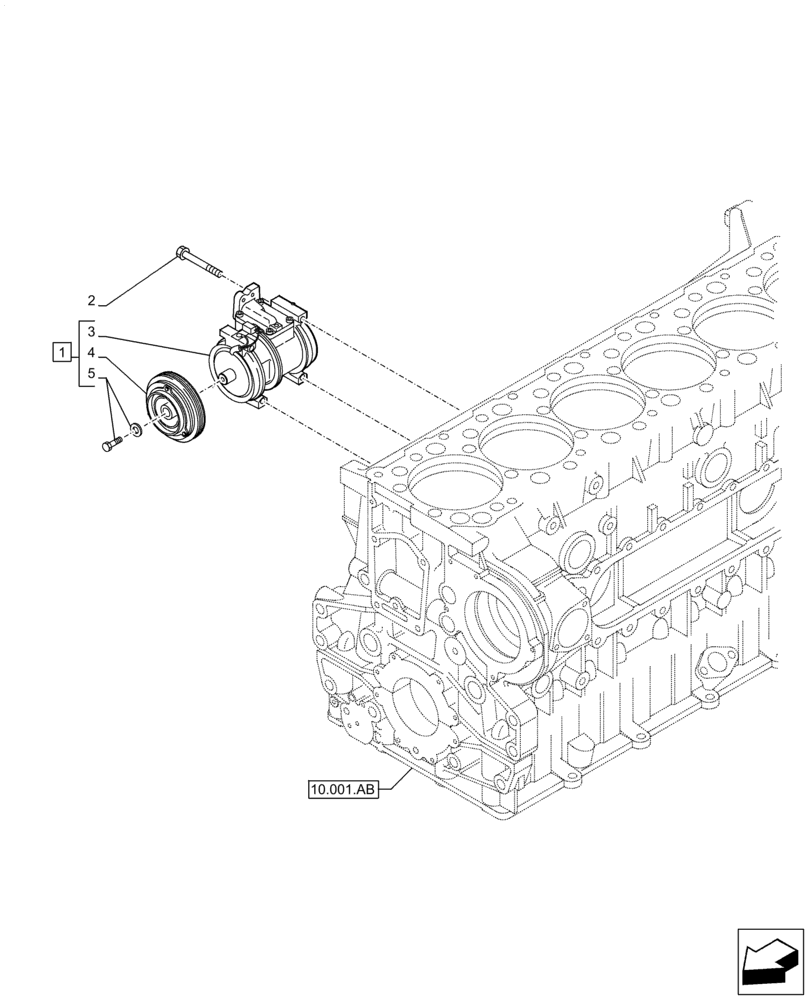 Схема запчастей Case IH F3GFE613B B001 - (50.200.AA) - AIR- CONDITIONING COMPRESSOR (50) - CAB CLIMATE CONTROL