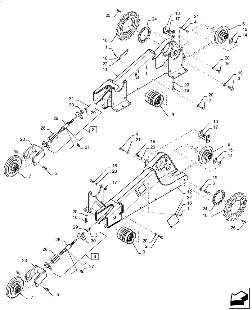 Схема запчастей Case IH TR310 - (48.138.AB) - TRACK ASSY, UNDERCARRIAGE (19-NOV-2015 & PRIOR) (48) - TRACKS & TRACK SUSPENSION