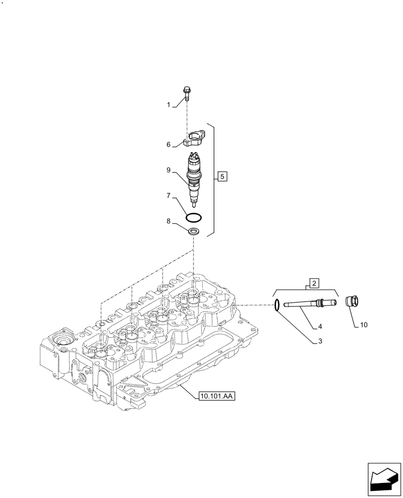 Схема запчастей Case IH F4DFE413R B003 - (10.218.AF) - FUEL INJECTOR (10) - ENGINE