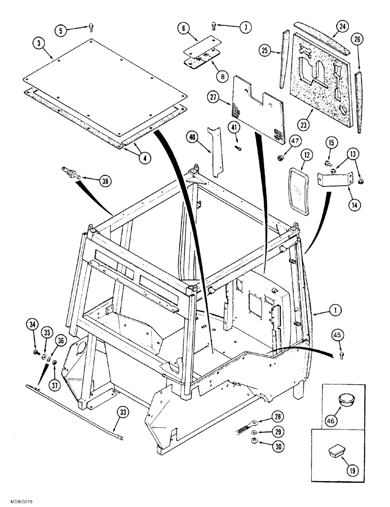 Схема запчастей Case IH 8910 - (9-070) - CAB FRAME (09) - CHASSIS/ATTACHMENTS