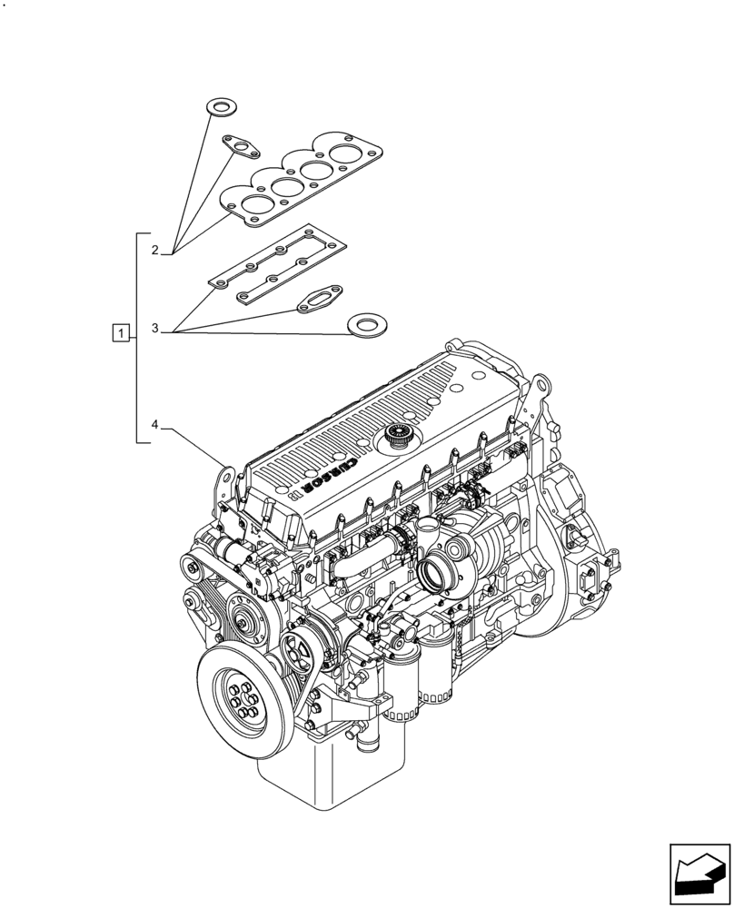 Схема запчастей Case IH F3HFE613C B003 - (10.001.AD) - ENGINE (10) - ENGINE