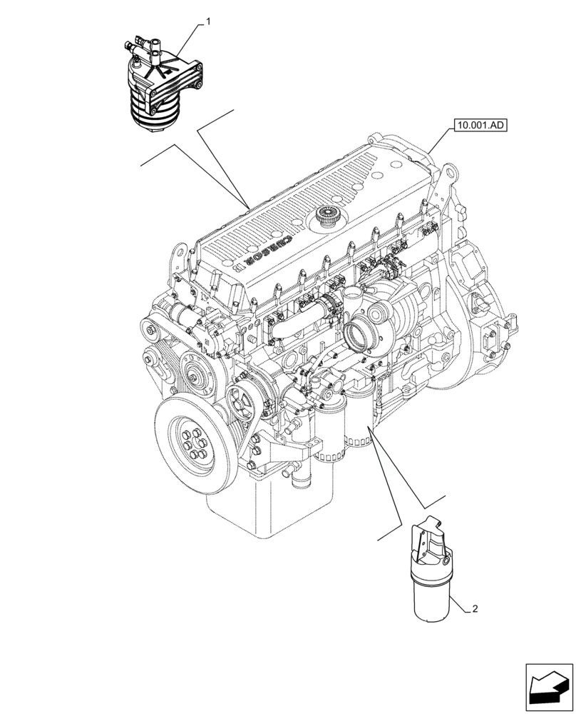 Схема запчастей Case IH F3HFE613C B003 - (05.100.03) - FILTER, ENGINE (05) - SERVICE & MAINTENANCE