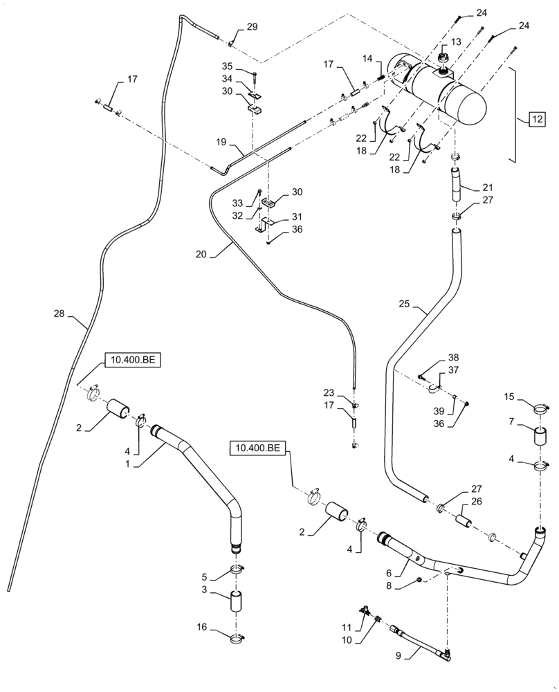 Схема запчастей Case IH 5140 - (10.400.BI[02]) - COOLING SYSTEM CIRCUIT (10) - ENGINE