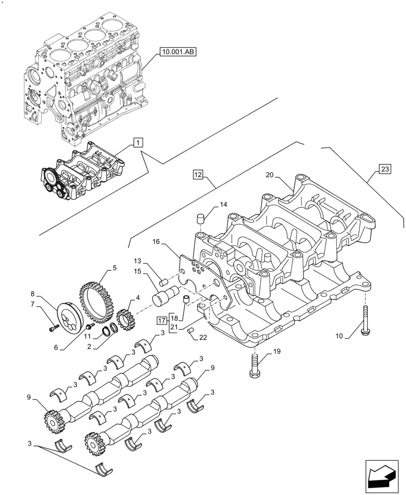 Схема запчастей Case IH F4DFE413R B003 - (10.110.AC) - DYNAMIC BALANCER (10) - ENGINE