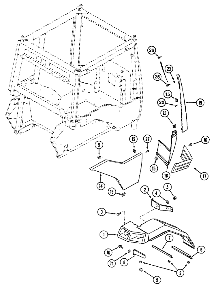 Схема запчастей Case IH 7240 - (9-108) - RIGHT REAR FENDER AND PANELS (09) - CHASSIS/ATTACHMENTS