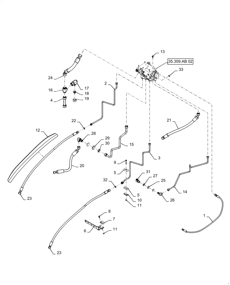 Схема запчастей Case IH 6130 - (35.359.AB[01]) - HYDRAULIC SYSTEM, MAIN STACK VALVE (35) - HYDRAULIC SYSTEMS