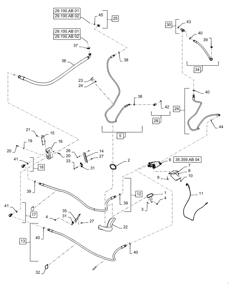 Схема запчастей Case IH 7140 - (29.300.AP[03]) - HYDRAULIC SYSTEM, REAR AXLE ASSY, SINGLE SPEED, 2-SPEED (29) - HYDROSTATIC DRIVE