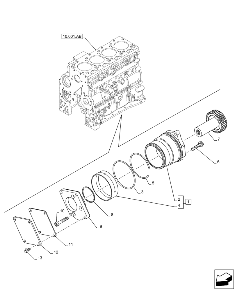 Схема запчастей Case IH F4DFE413R B003 - (10.114.AH) - ACCESSORY DRIVE (10) - ENGINE