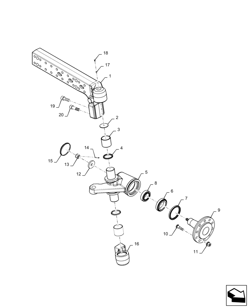 Схема запчастей Case IH 5130 - (27.550.AM[01]) - AXLE EXTENSION, STANDARD , LH (27) - REAR AXLE SYSTEM