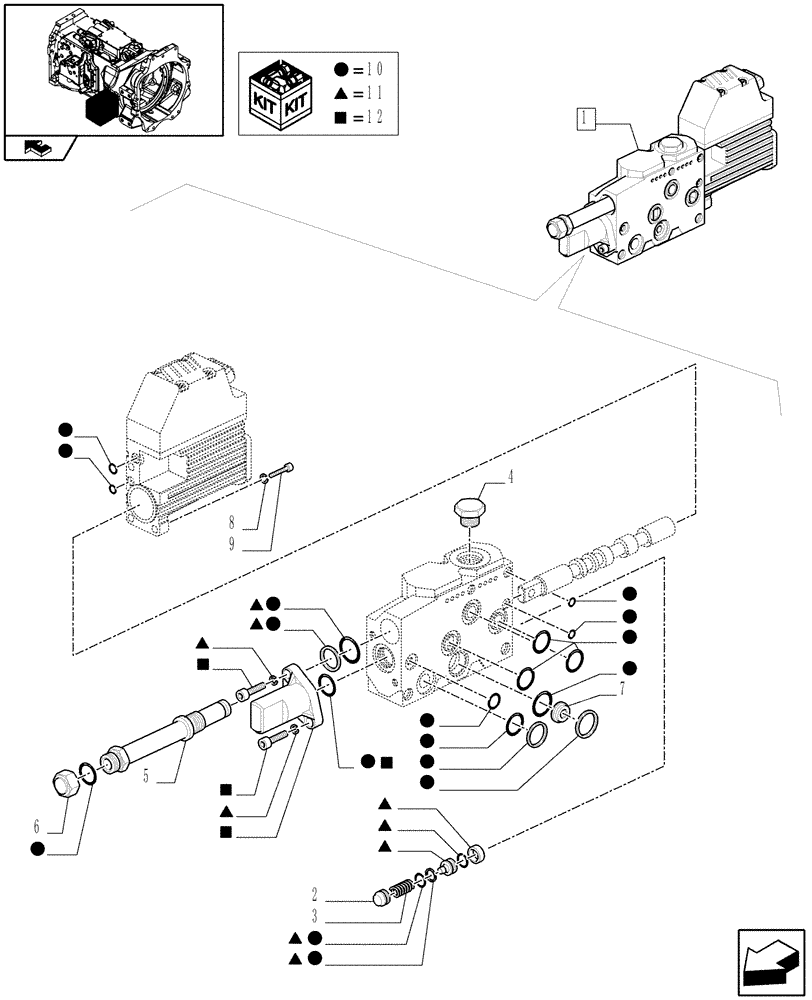 Схема запчастей Case IH PUMA 140 - (1.82.7/06C) - VALVE CONTROL - BREAKDOWN (07) - HYDRAULIC SYSTEM