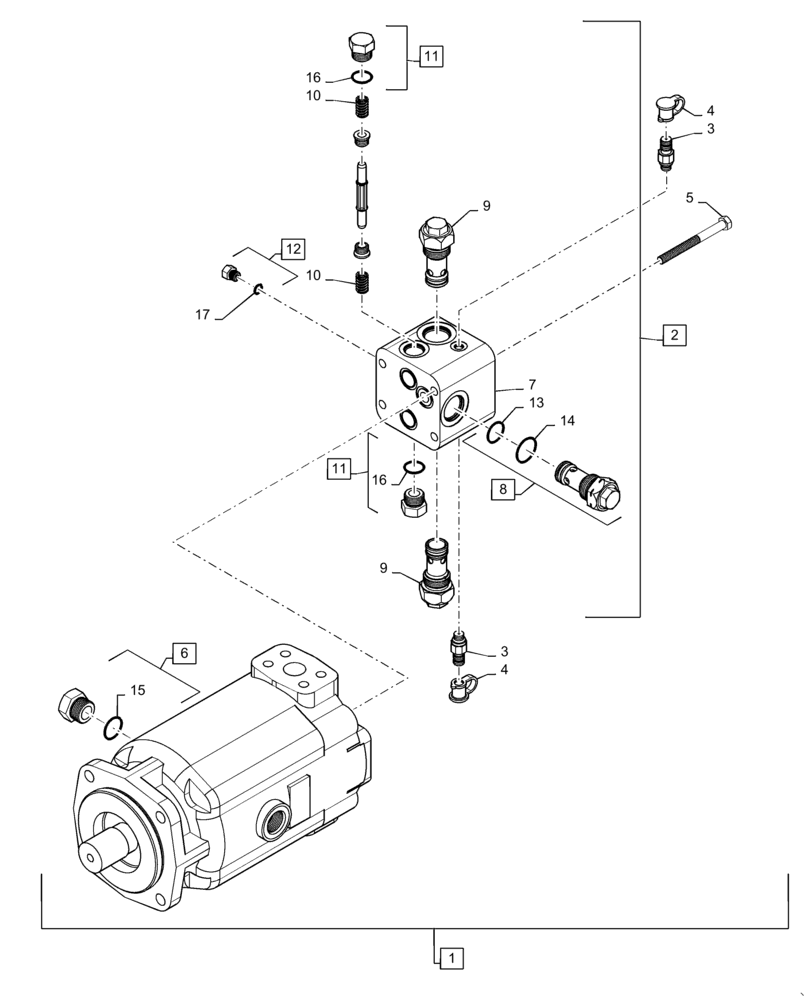 Схема запчастей Case IH 5140 - (29.100.AB[02]) - HYDROSTATIC MOTOR, 105CC (29) - HYDROSTATIC DRIVE