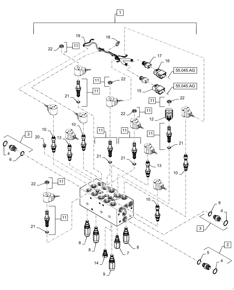 Схема запчастей Case IH 9240 - (25.122.AL) - VAR - 425528, 425529 - HYDRAULIC MANIFOLD, TRACK ASSY (25) - FRONT AXLE SYSTEM