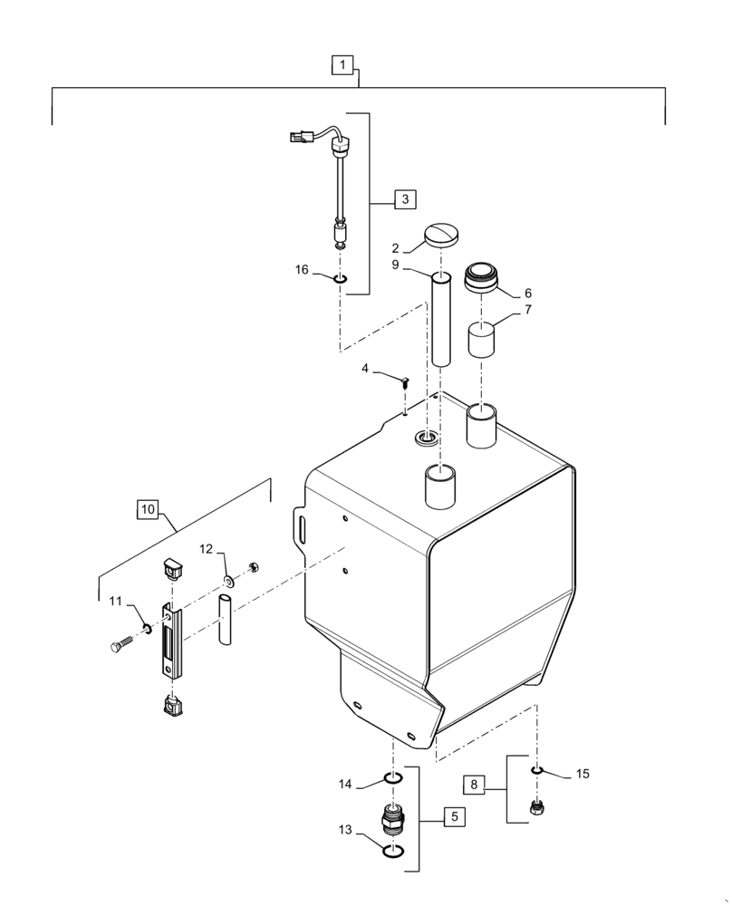 Схема запчастей Case IH 7140 - (35.300.AQ[02]) - HYDRAULIC OIL RESERVOIR (35) - HYDRAULIC SYSTEMS