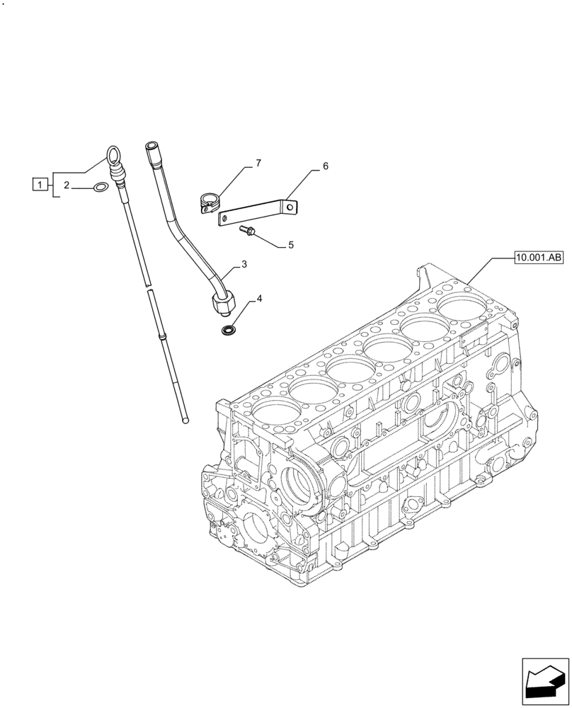 Схема запчастей Case IH F3HFE613C B003 - (10.304.AS) - DIPSTICK (10) - ENGINE