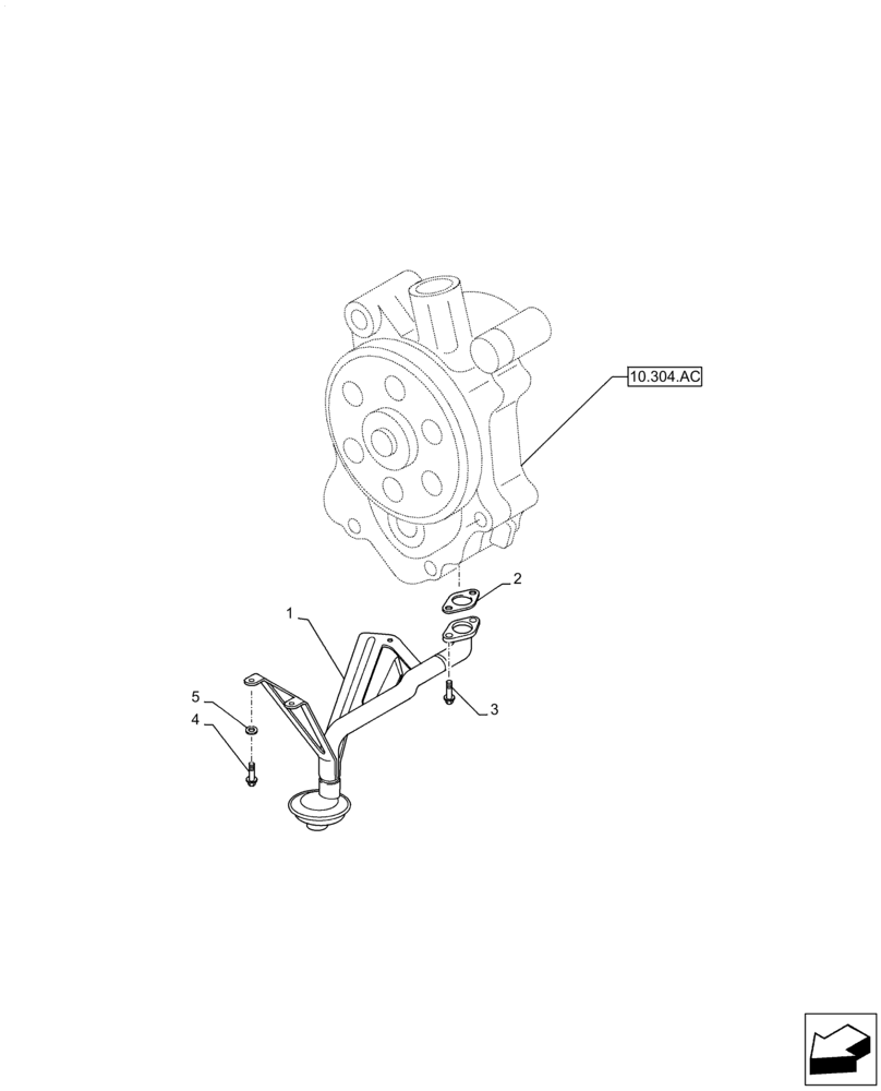 Схема запчастей Case IH F3JFE613A B003 - (10.304.AL) - SUCTION PIPE (10) - ENGINE