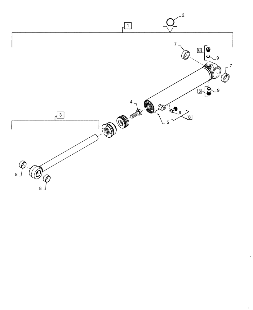 Схема запчастей Case IH TR310 - (35.723.AA) - BUCKET CYLINDER (35) - HYDRAULIC SYSTEMS