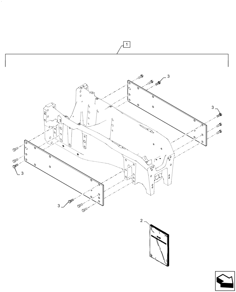 Схема запчастей Case IH MAGNUM 310 - (88.100.39[15]) - DIA KIT, FRAME REINFORCEMENT, WIDE TREAD (88) - ACCESSORIES