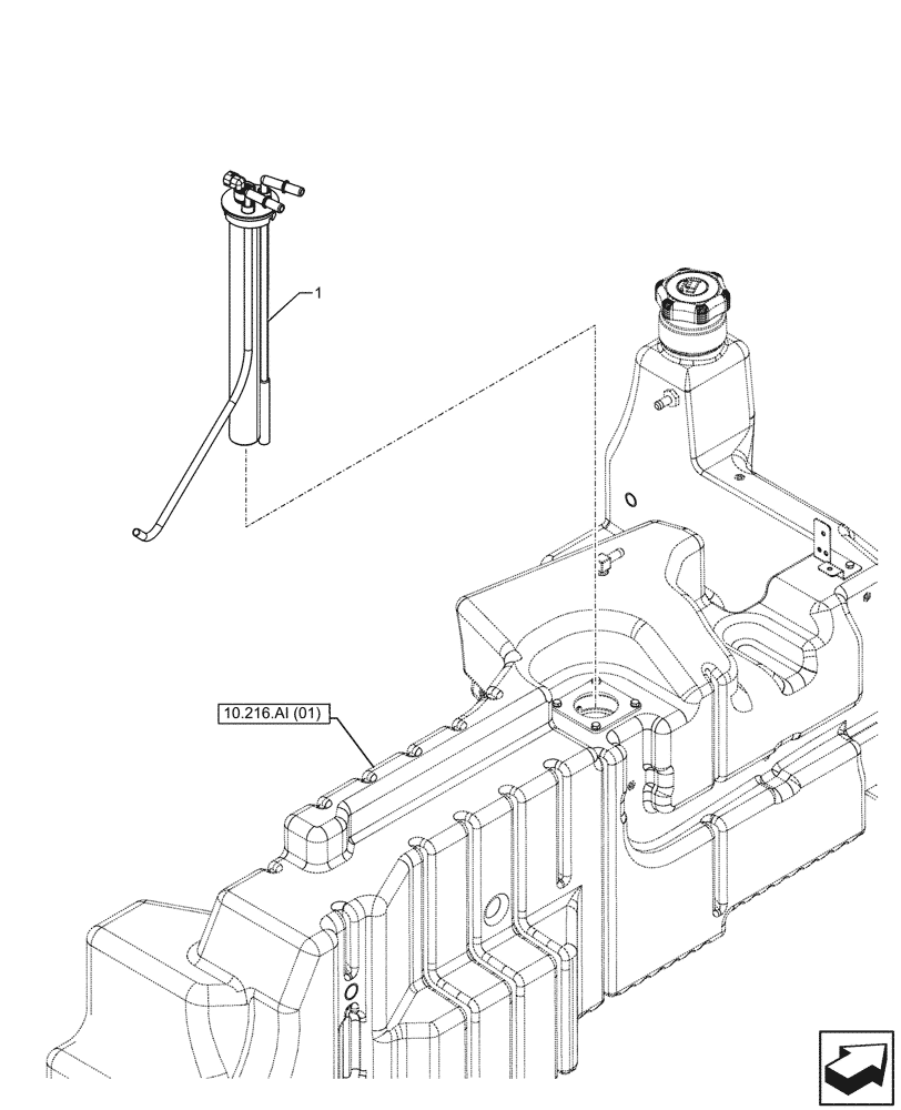 Схема запчастей Case IH FARMALL 100C - (55.011.AC) - VAR - 743543, 744574 - FUEL TANK, LEVEL, SENSOR (55) - ELECTRICAL SYSTEMS