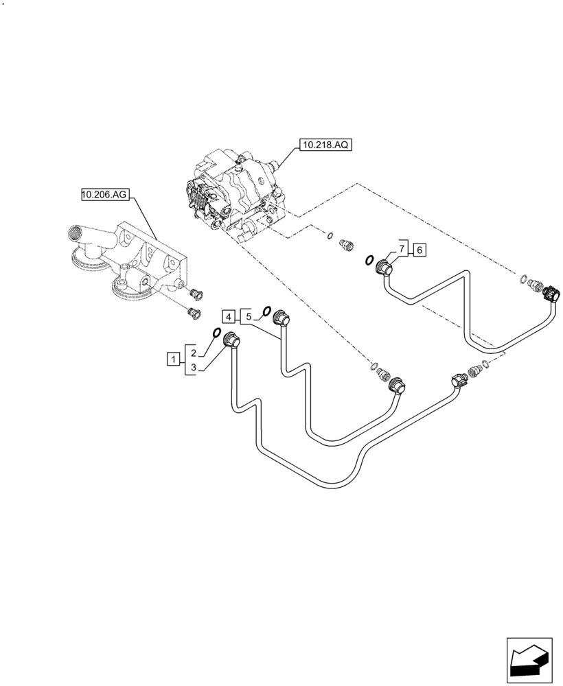 Схема запчастей Case IH F4DFE413R B003 - (10.210.AF) - FUEL LINE (10) - ENGINE