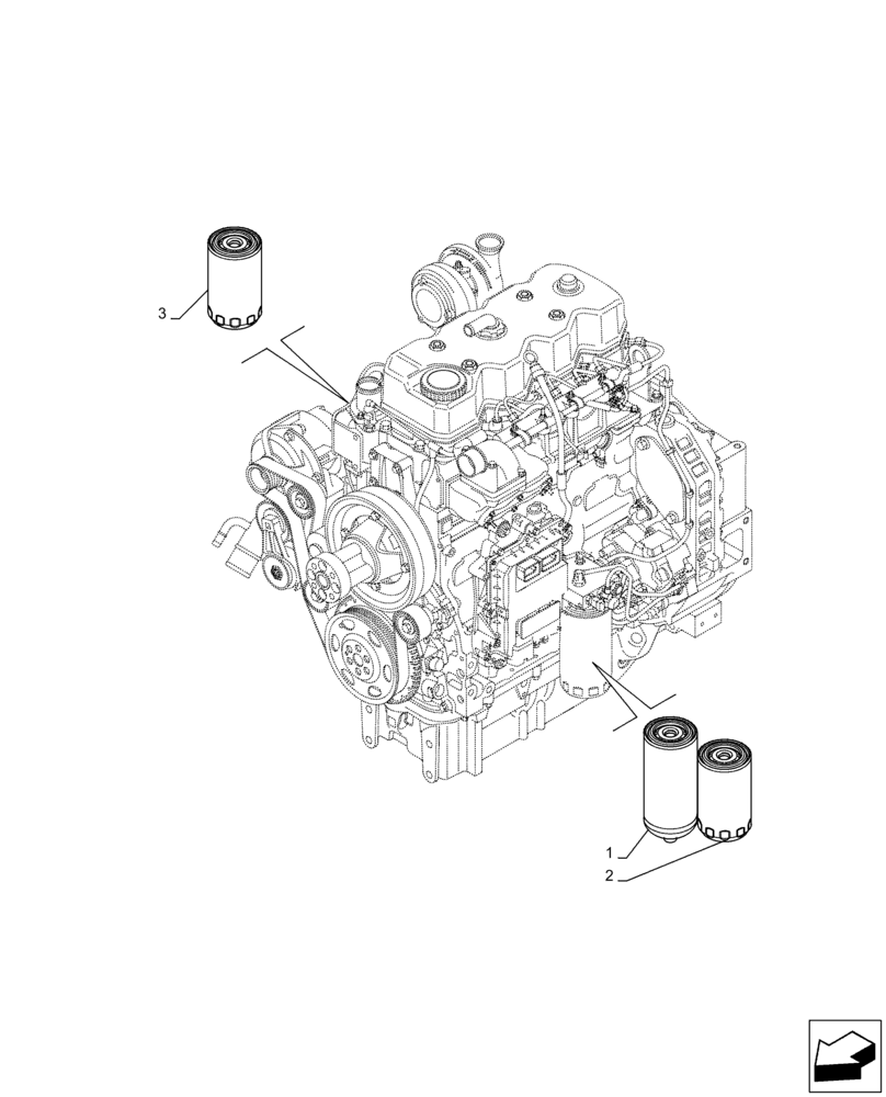 Схема запчастей Case IH F4DFE413R B003 - (05.100.03) - FILTERS, ENGINE (05) - SERVICE & MAINTENANCE